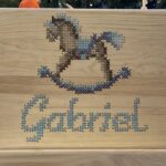 Wooden Toy Box, Cross-Stitch Rocking Horse – photo 2