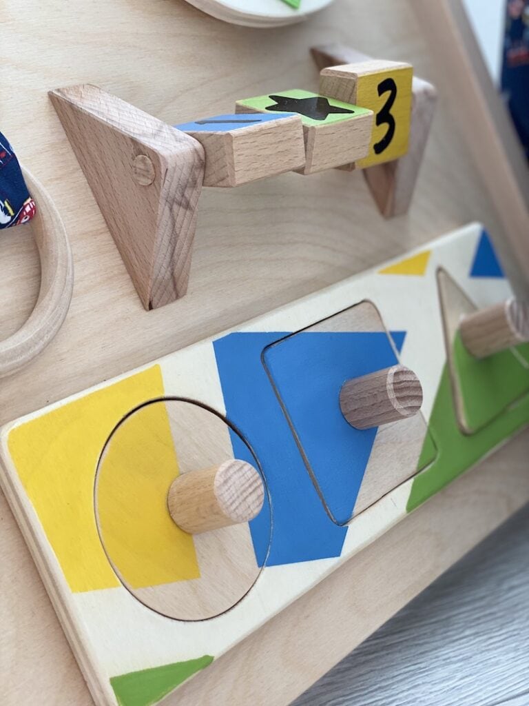 Montessori busy board detail