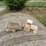 Wooden Tractor Toy with Trailer, Handmade – photo 6