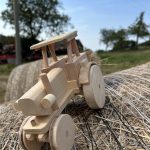 Wooden Tractor Toy with Trailer, Handmade – photo 3