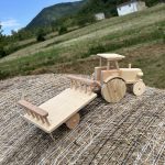 Wooden Tractor Toy with Trailer, Handmade – photo 5